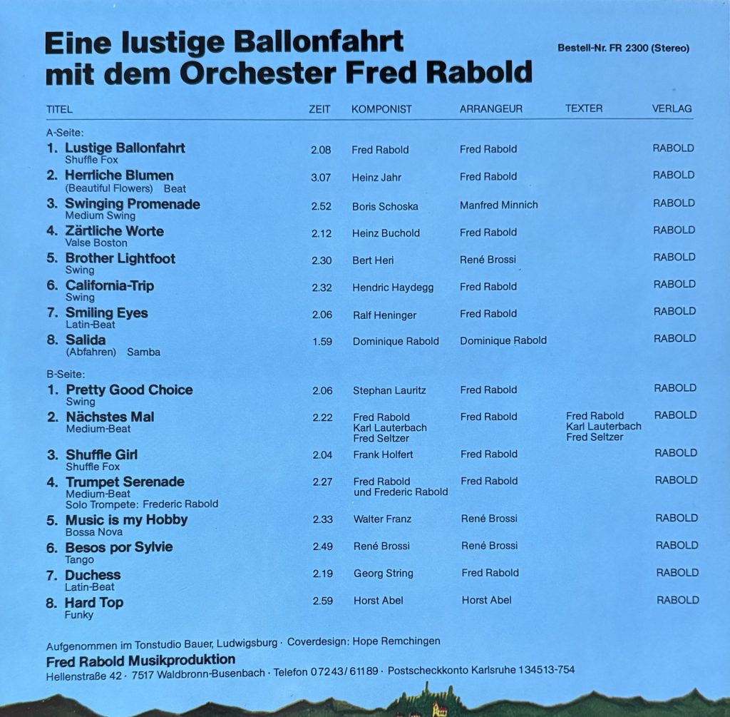 Eine lustige Ballonfahrt - mit dem Orchester Fred Rabold