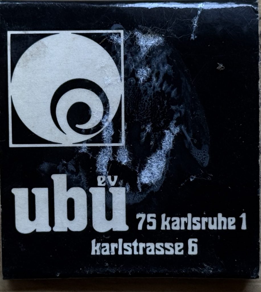 ubu, Karlsstraße 6, 76133 Karlsruhe, Streichholzheft - Rückseite