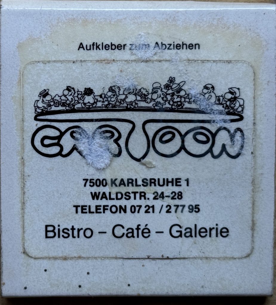 Cartoon, Waldstraße 24-28, Karlsruhe Streihholzheft,