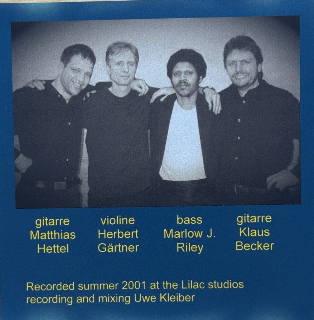 Stringtime - STRINGTIME . Herbert Gärtner (vn) . Klaus Becker (g) . Matthias Hettel (g) . Holger Tress (b)  CD - Inlay