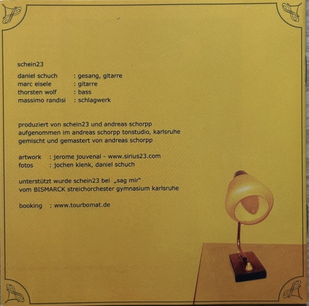 Schein 23 - Morgens ist es am Schlimmsten, da fängt der Tag erst an (CD) 2004 Inlay