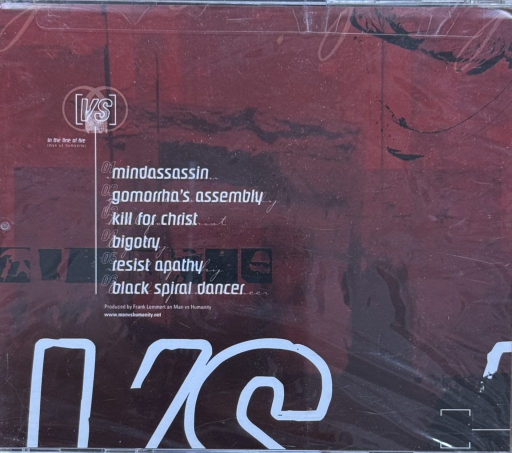 Man vs Humanity - In the line of fire CD 2001 Rückseite mit Track listing