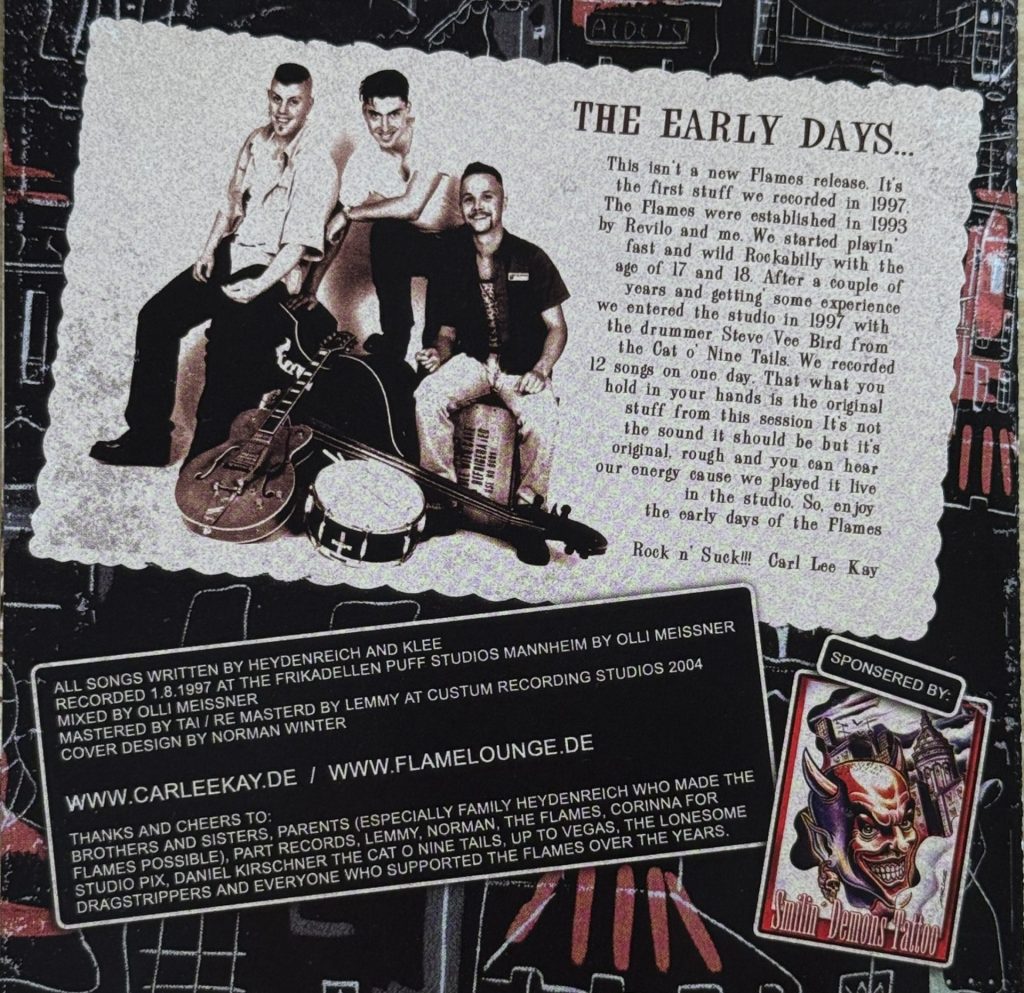 The Flames - The Early Days CD Inlay