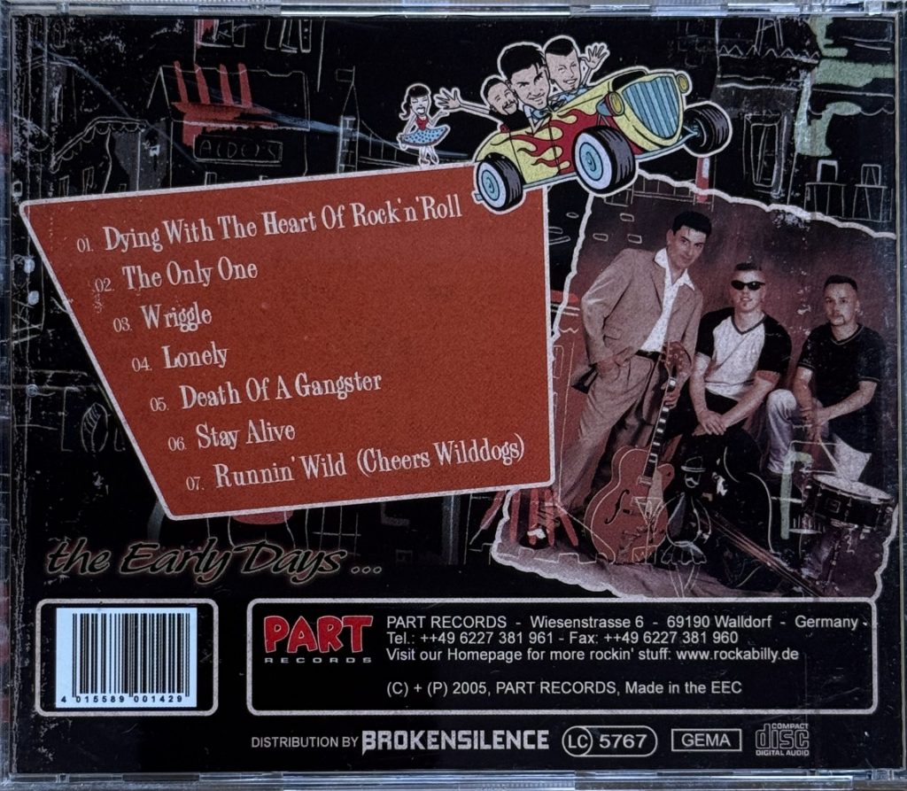 The Flames - The Early Days CD Rückseite mit Tracklisting