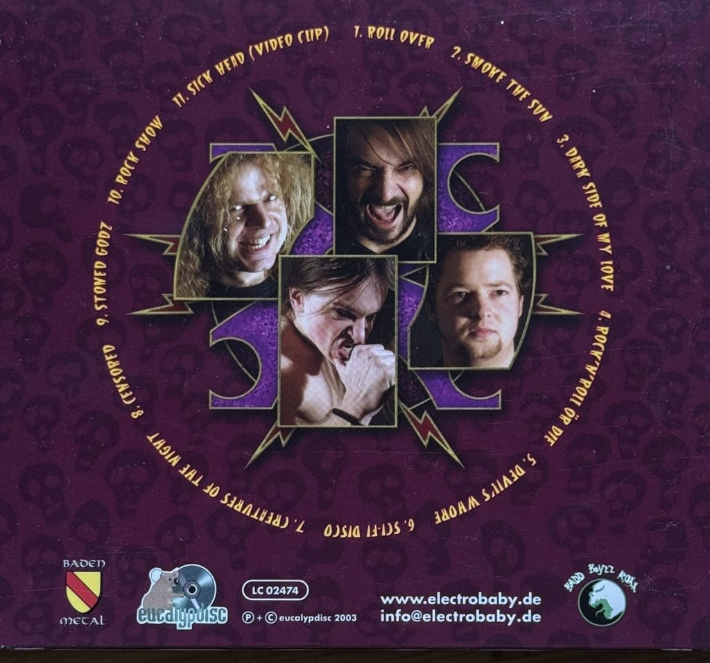 Electrobaby- Land CD - Rückseite mit Tracklisting