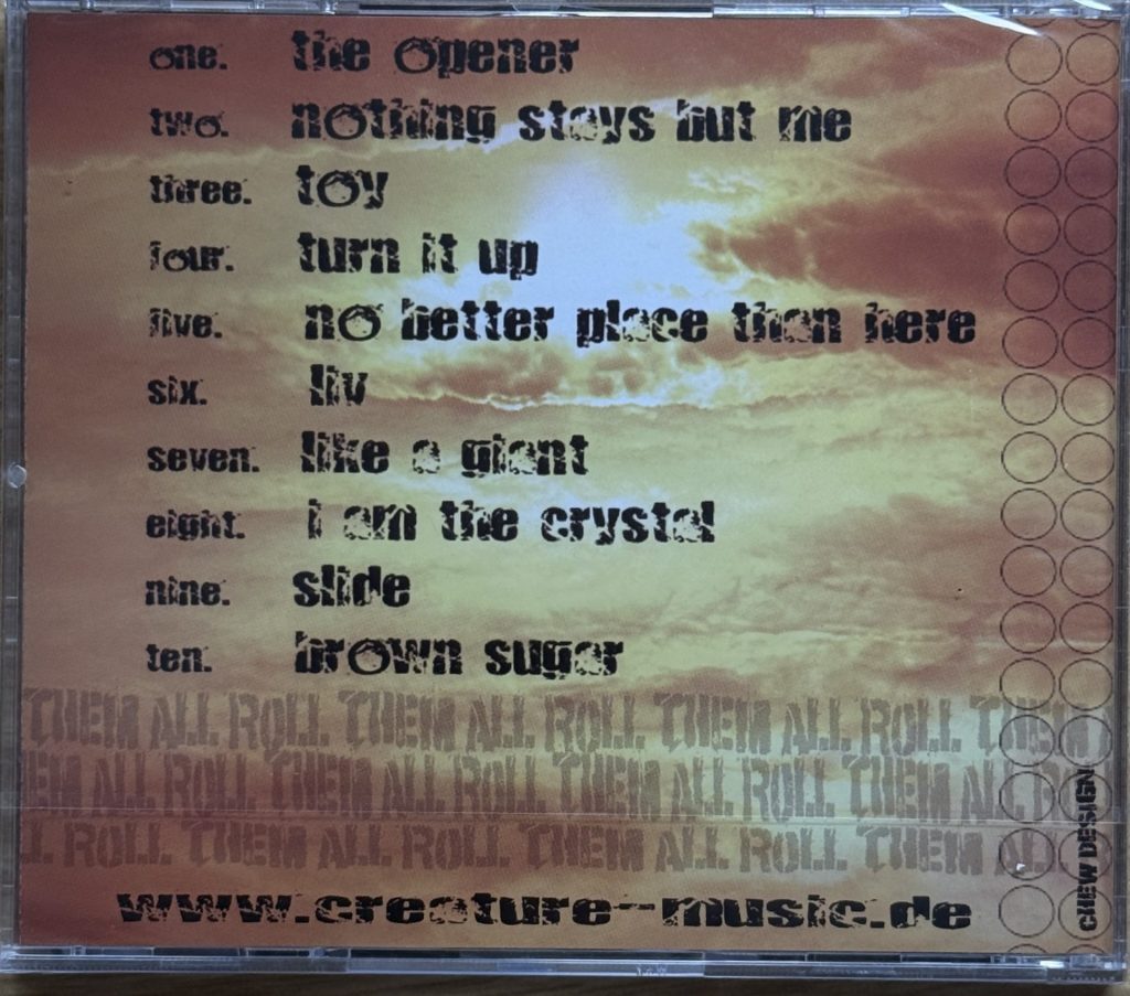 Creature - Roll them all CD Rückseite mit Tracklisting