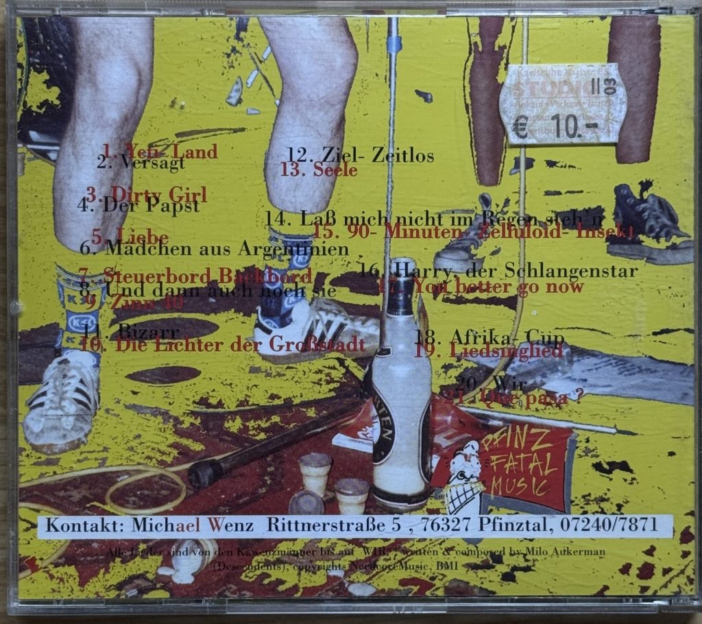 Kawenzmänner - CD Rückseite mit Tracklisting