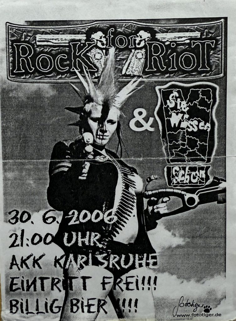 AKK Karlsruhe, 30.067.2006, Rock for Riot & Sie wissen schon (Flyer)