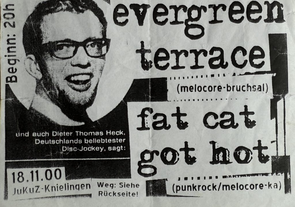 JuKuz Knielingen, Konzert mit Evergreen Terrace & Fat Cat got hot 08.11.2000 - Rückseite