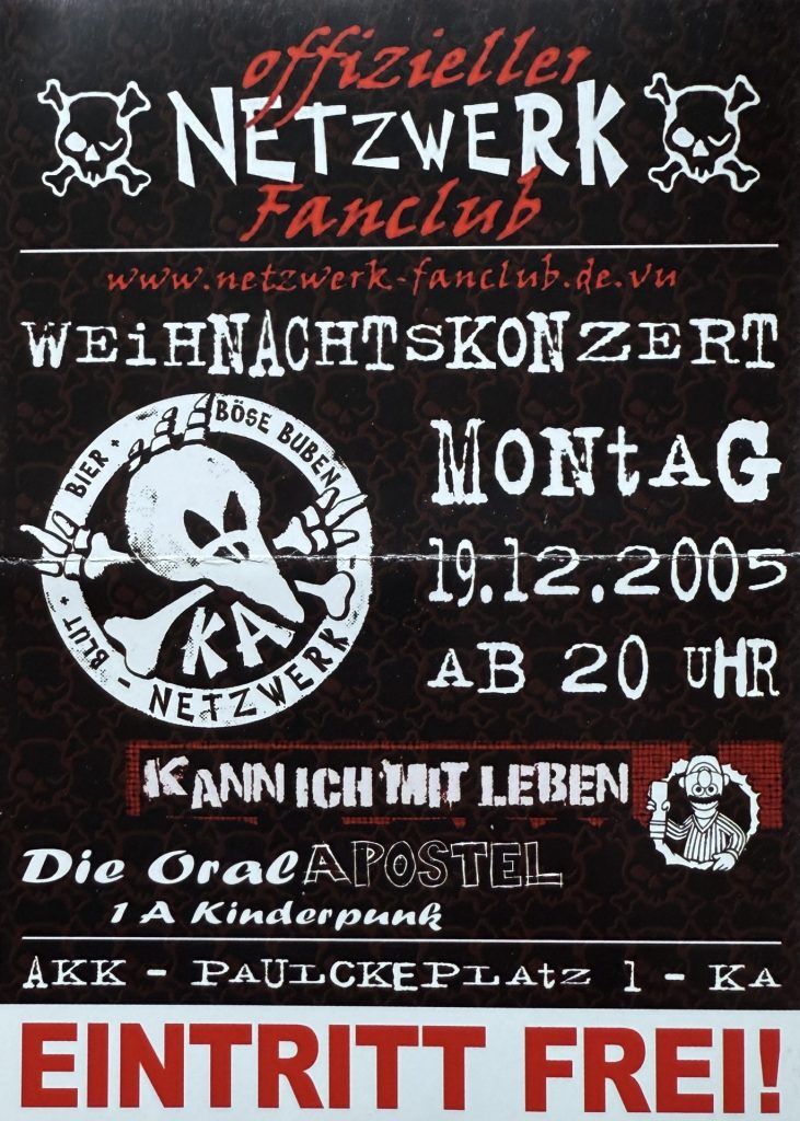 AKK, Paulckeplatz 1, Karlsruhe, Offizieller Netzwerk Fanclub, Weihnachtskonzert, am 19.12.2005 Kann ich mit leben, Oralapostel