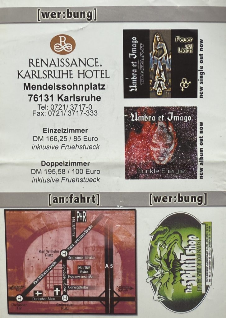 Kulturuine, Karlsruhe, Exotische Events von Januar bis Juli 2001, Painball und The Night of Dungeon & Torture (Klappseite 5)