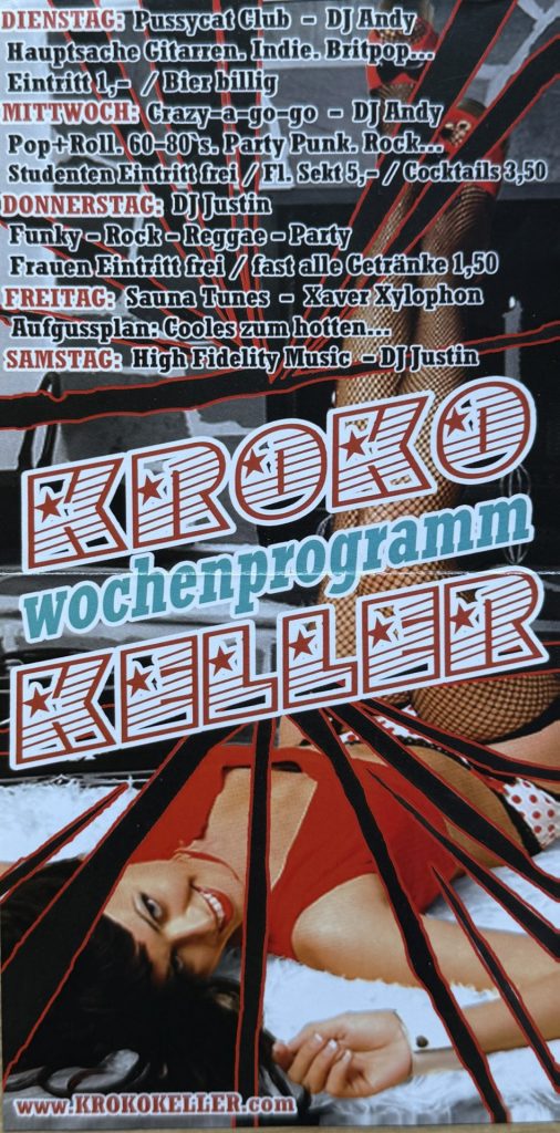 Krokokeller, Karlsruhe, Historisches Wochenprogramm (Jahrgang nicht bekannt)