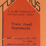 Franz Josef Degenhardt in der Festhalle Durlach am 07.05.1988 29Uhr (Veranstalter: Tollhaus - Freier Kulturverein)