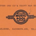 Franz Josef Degenhardt in der Festhalle Durlach am 07.05.1988 29Uhr - Rückseite mit Music-Pool-Werbung
