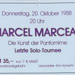 Marcel Marceau - Die Kunst der Pantomime (letzte Solo-Tournee) im Karlsruher Kongreß- und Austellungszentrum im Konzerthaus Saal A am 20 Oktober 1988