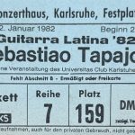 Guitarra Latina '82 Sebastiao Tapajos (Veranstlatung des Universitas Club Karlsruhe) am Freitag, den 22.Januar 1982 im Konzerthaus Karlsruhe
