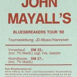 John Mayall's Bluesbreaker Tour '88 in Karlsruhe in der Durlacher Festhalle am 23. April 1988 um 20:00