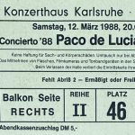 Paco de Lucia & Ensemble (Concierto '88) im Konzerthaus Karlsruhe am 12 März 1988 um 20:00