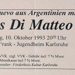 Tango Nuevo aus Argentinien mit Luis di Matteo, Sonntag, 10. Oktober 1993 im Anne Frank Jugendheim Karlsruhe