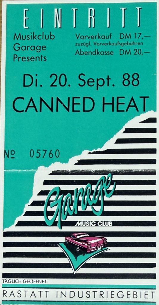 Canned Heat im Musikclub Garage in Rastatt am 20 September 1988