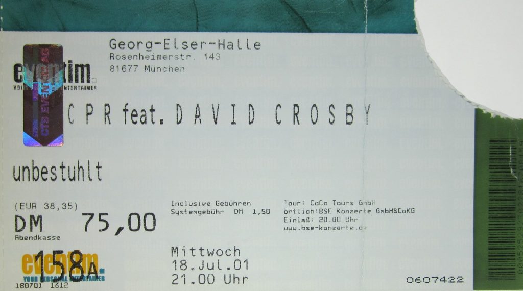 CPR feat. David Crosby in der Georg-Elser-Halle in der Rosenheimer Str. 143 in 81677 München (Scan von Werner Kühn - Koditek)