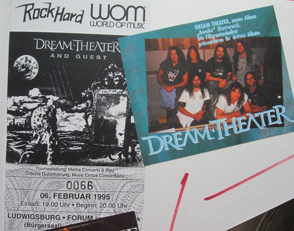 Dream Theater am 06. February 1995 in Ludwigsburg im Forum am Schlosspark (Scan von Werner Kühn - Koditek)