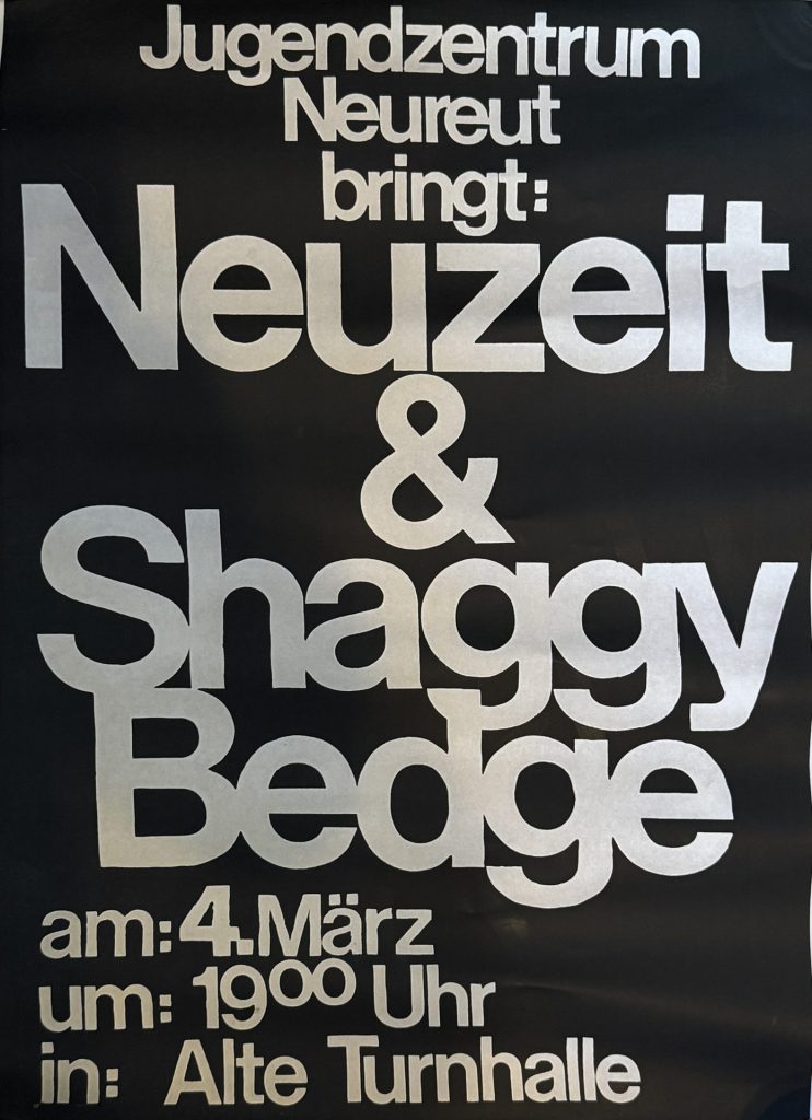 Jugendzentrum Neureut bringt: Neuzeit & Shaggy Bedge am 4 März um 19:00 in: Alter Turnhalle
