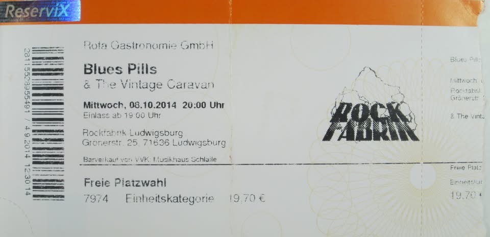 Blues Pills & The Vintage Caravan, am Mittwoch den 06.10.2014 um 20:00 Uhr in der Rockfabrik Ludwigsburg, Gronerstraße 25, 71636 Ludwigsburg (Scan von Werner Kühn - Koditek)
