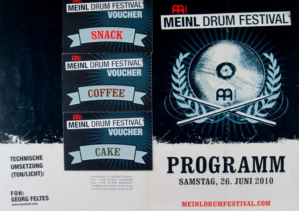 Meinl Drum Festival am Samstag, 26 Juni 2010 in Roland Meinl Musikinstrumente GmbH & Co. KG, Musik-Meinl-Straße 1, 91468 Gutenstetten (Scan von Werner Kühn - Koditek)
