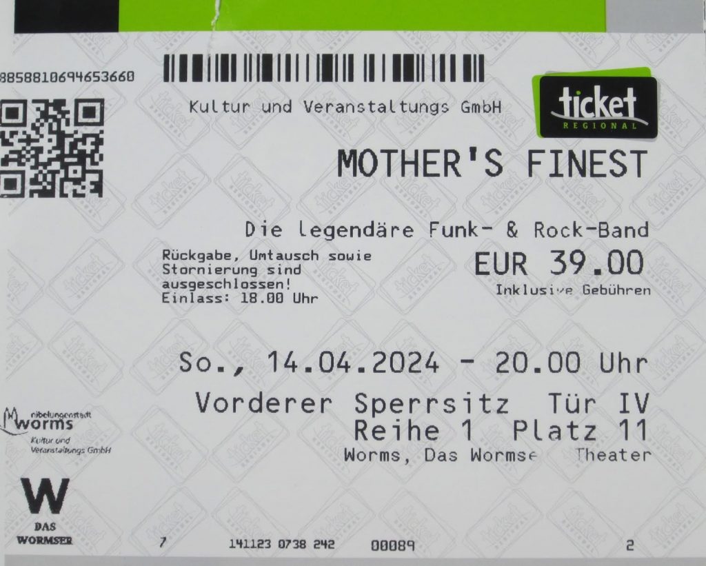 Mother's Finest - Die legendäre Funk- & Rock-Band am 14.04.2024 im Wormser Theater in Worms Scan von Werner Kühn - Koditek)