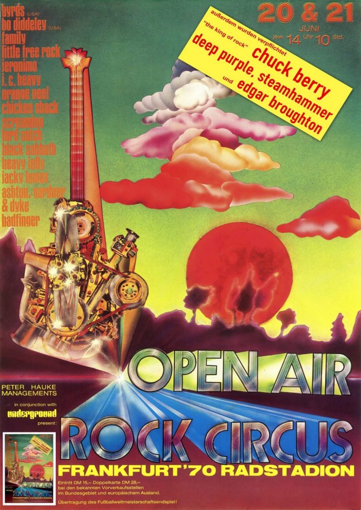 Open Air Rock-Circus- Chuck Berry, Steamhammer, Edgar Broughton, Byrds, Bo Diddley, Little Free Rock, Orange Peel, Badfinger Im Radstadion, Frankfurt am 20+21 Juni 1970 (Scan von Werner Kühn - Koditek)