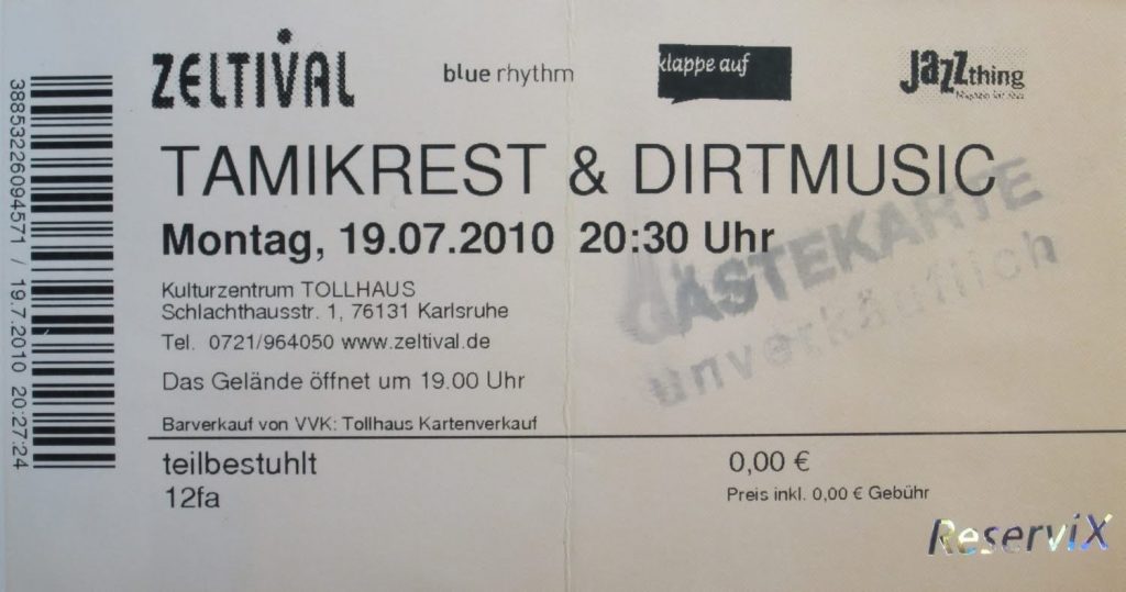 Tamikrest & Dirtmusic im Zeltival im Kulturzentrum Tollhaus am 19.07.2010 um 20:30 Uhr (Scan von Werner Kühn - Koditek)