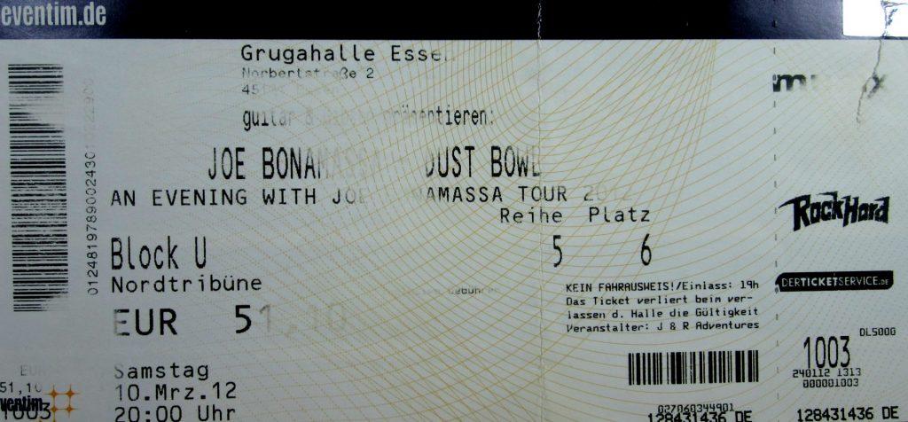 Joe Bonamassa - Dust Bowl - An Evening with Joe Bonamassa Tour am 10 März 2012 (Scan von Werner Kühn - Koditek)