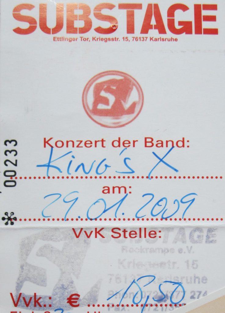 King's X am 29.01.2009 im Substage (Scan von Werner Kühn - Koditek)