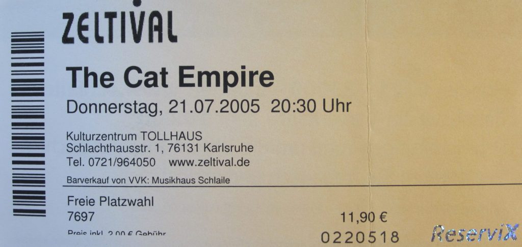 The Cat Empire am 21.07.2005 um 20:30 im Kulturzentrum Tollhaus (Scan von Werner Kühn - Koditek)
