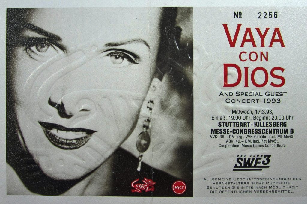 Vaya Con Dios and special Guest Concert 1993 am 17.3.1993 in Stuttgart am Killesberg im Messe-Congresscentrum B (Scan von Werner Kühn - Koditek)