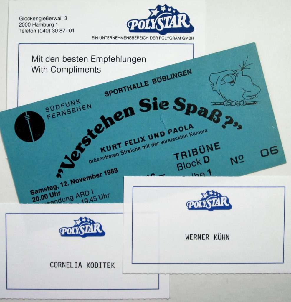 Verstehen Sie Spaß mit Kurt Felix und Paola am 12 November 1988 in der Sporthalle Böblingen Scan von Werner Kühn - Koditek)