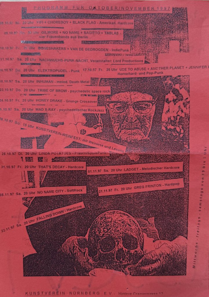 Kunstveren Nürnberg, Programm für Oktober /November 1997 mit Ladget am 01.11.1997