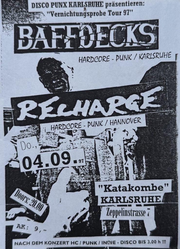 Baffdecks und Recharge am 04.09.1997 in der Katakombe Karlsruhe
