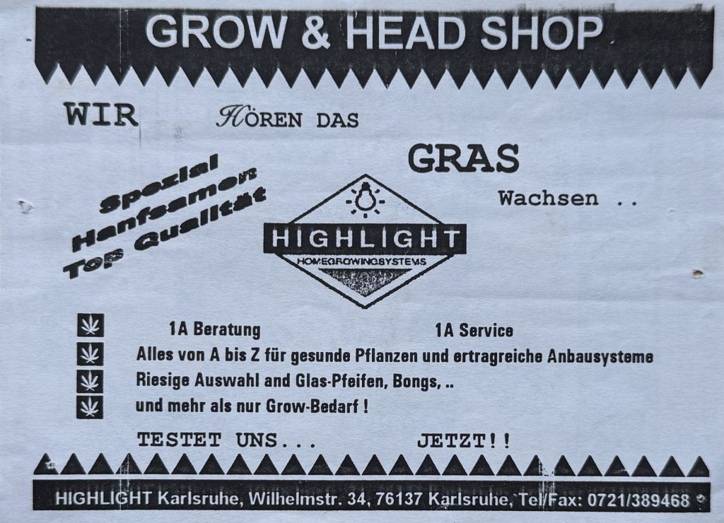 Baffdecks und Recharge am 04.09.1997 in der Katakombe Karlsruhe (Rückseite)