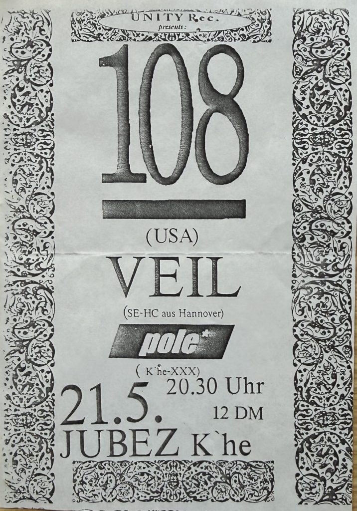 108, Veil, Pole im Jubez am 21.5.(?) in Karlsruhe (Flyer)