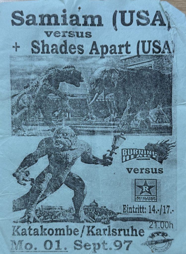 Samiam versus Shades Apart in der Katakombe/Karlsruhe am Montag, den 01 September 1997