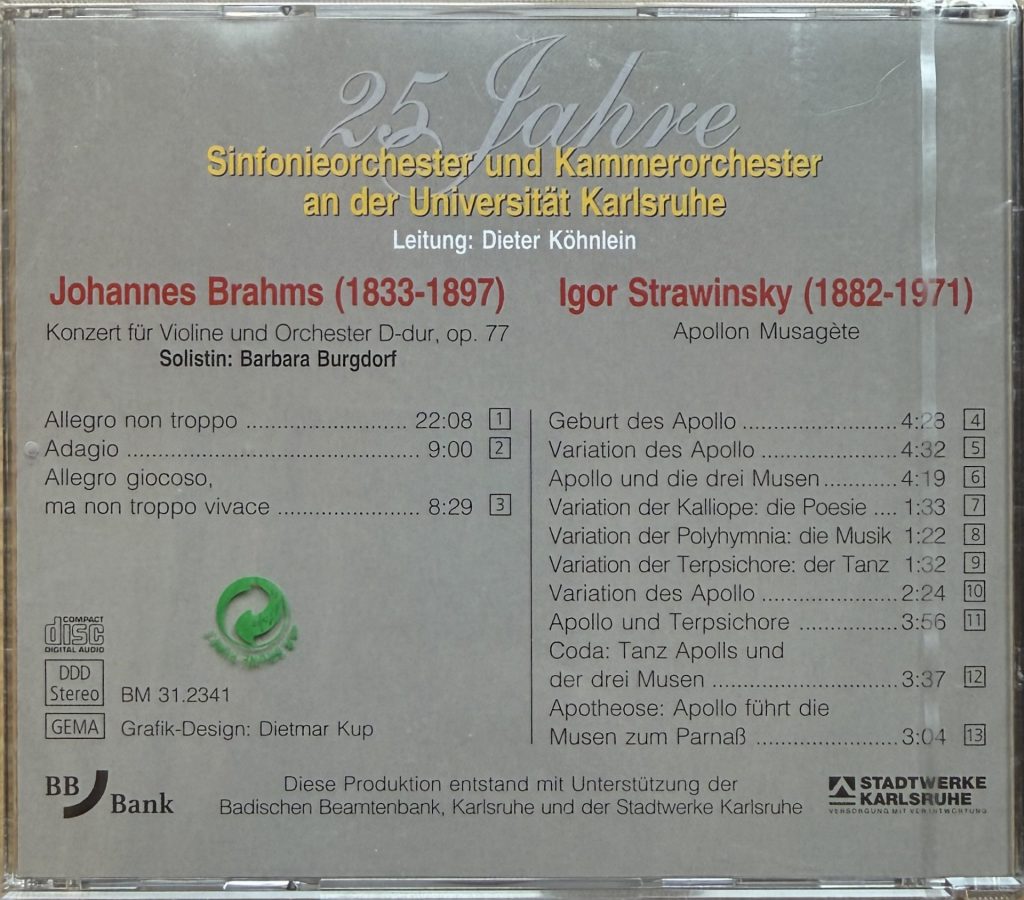 Sinfonieorchester und Kammerorchester an der Universität Karlsruhe , Leitung: Dieter Köhnlein - 25 Jahre