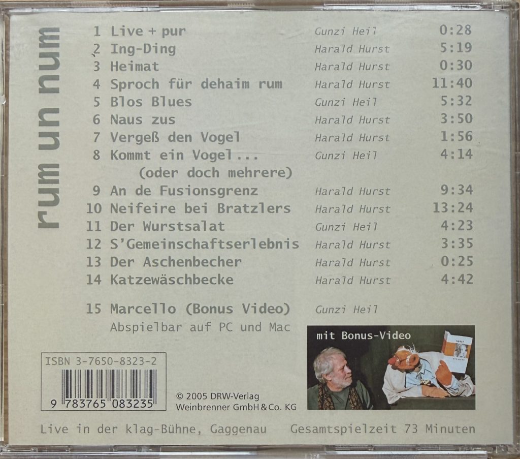 Harald Hurst und Gunzi Heil - Rum un num (Live in der Klag-Bühne, Gaggenau)