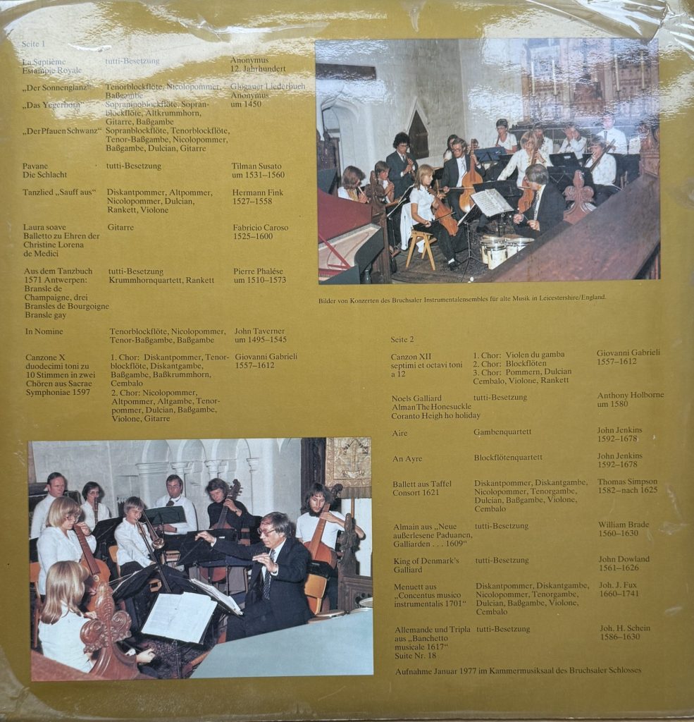 Bruchsaler Instrumentalensemble für alte Musik - Leitung: Eduard Ludwig (Jugendmusikschule Bruchsal) - Alte Musik am Brusaler schloss auf historischen Instrumenten