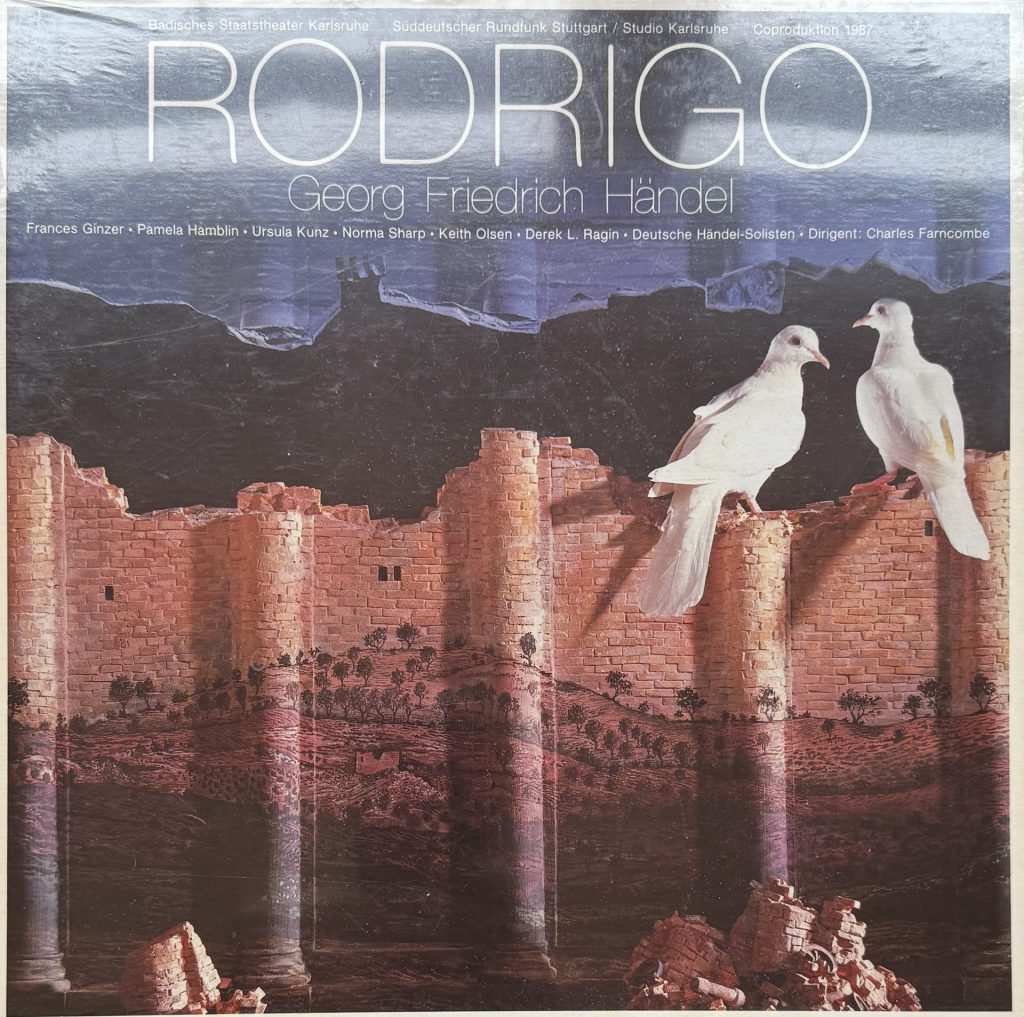 Badisches Staatstheater Karlsruhe - Rodrigo (Georg- Friedrich Händel) mit Derek, L. Ragin, Norma Sharp, Pamela Hamblin, Keith Olsen, Frances Ginzer, Ursula Kunz, Gottfried Nach, Babette Lichtenstein, Robert Aldwinckle, Eckkehard Weber, Helmut Hofmann, Andreas Krecher, Barry Mason (1987)