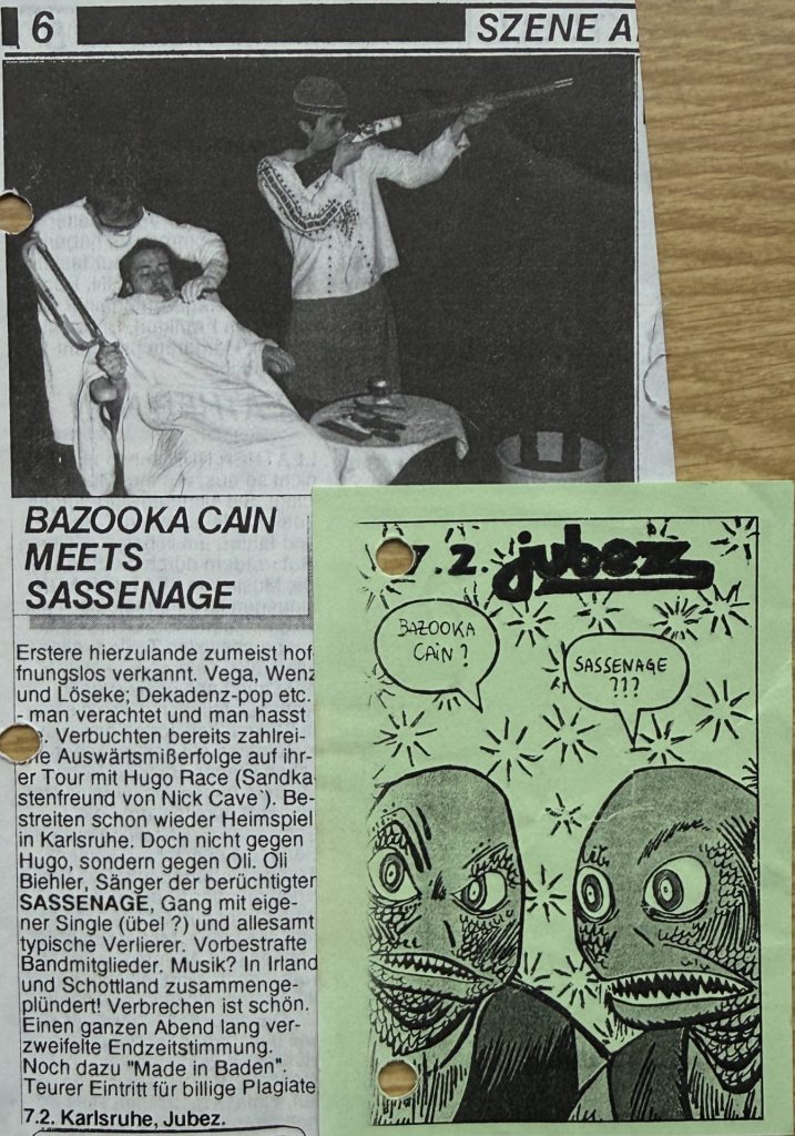 Bazooka Cain - Sassenage - im Jubez 07.02. (Zeitungsausschnitt)