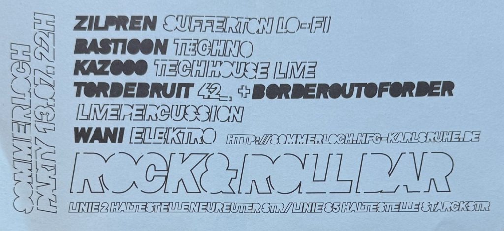Zilpren, Bastioon, Kazoo, Tordebruit und Borderoutoforder, Wani in der Rock & Roll Bar am 13.07