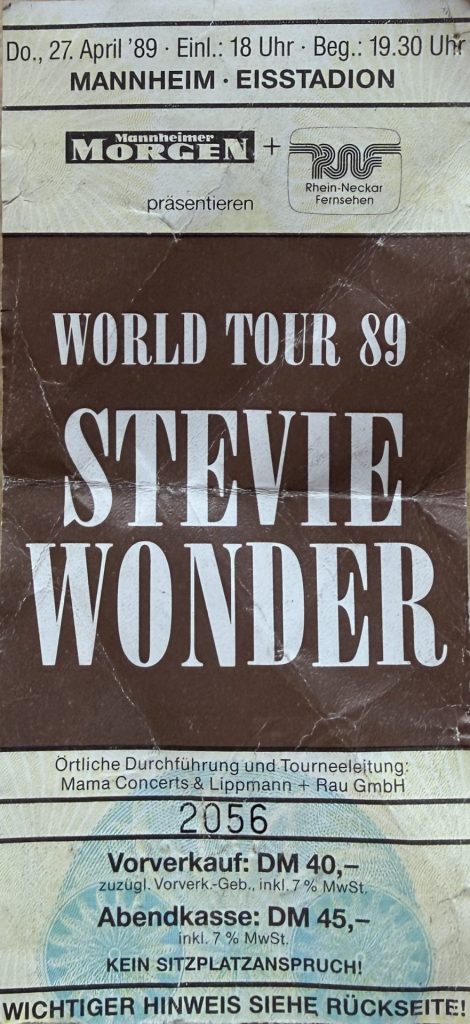 World Tour 1989 Stevie Wonder am 27 April 1989 im Mannheimer Eisstadion