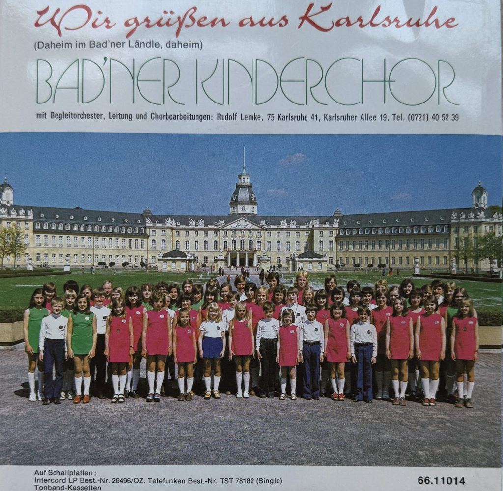 Badner Kinderchor - Wir grüßen aus Karlsruhe (Daheim im Bad'ner Ländle, daheim) / mit Begleitorchester, Leitung und Chorbearbeitung Rudolf Lemke